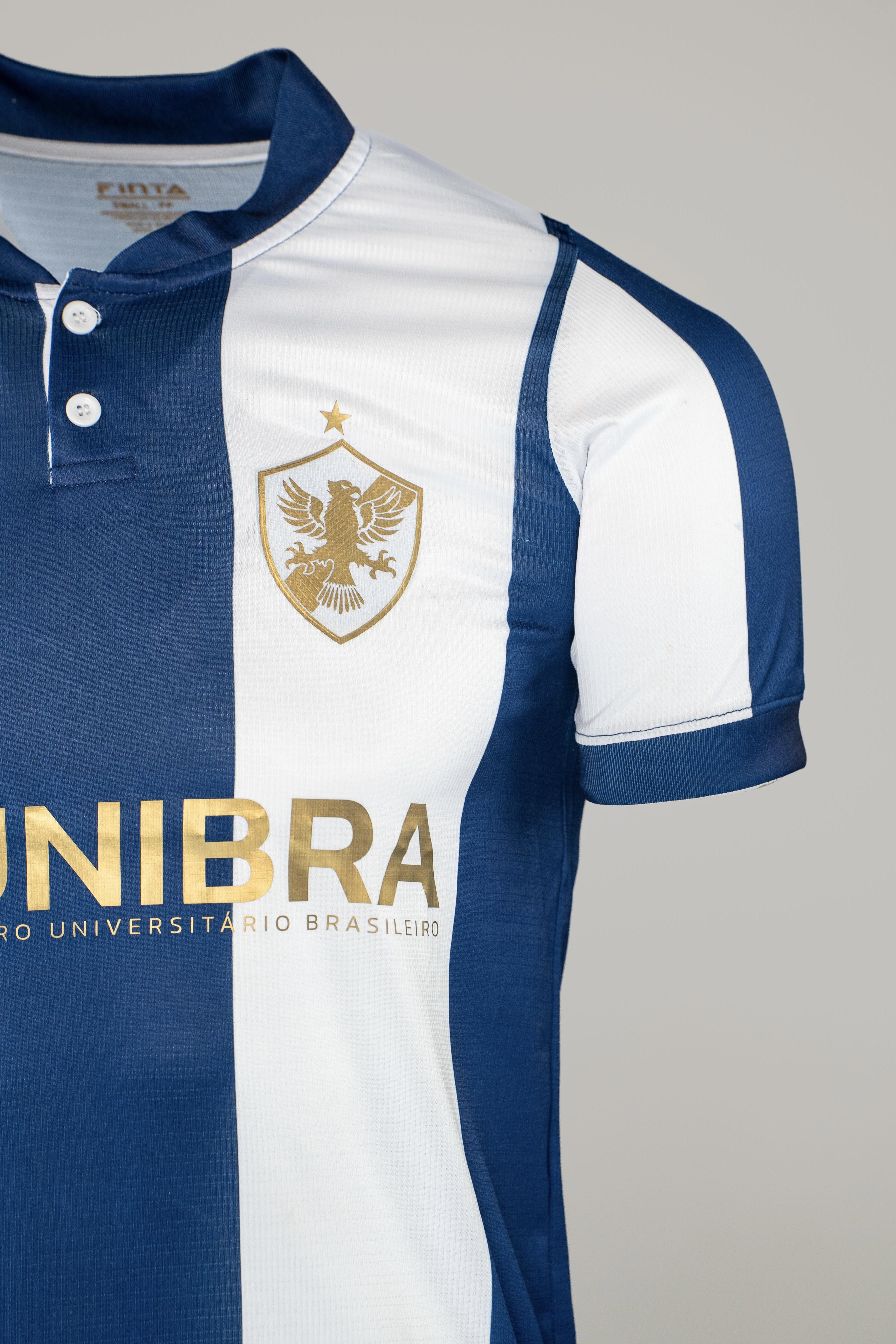 Camisa Retrô - Branca Com Listras Azuis Padrão - 2026 