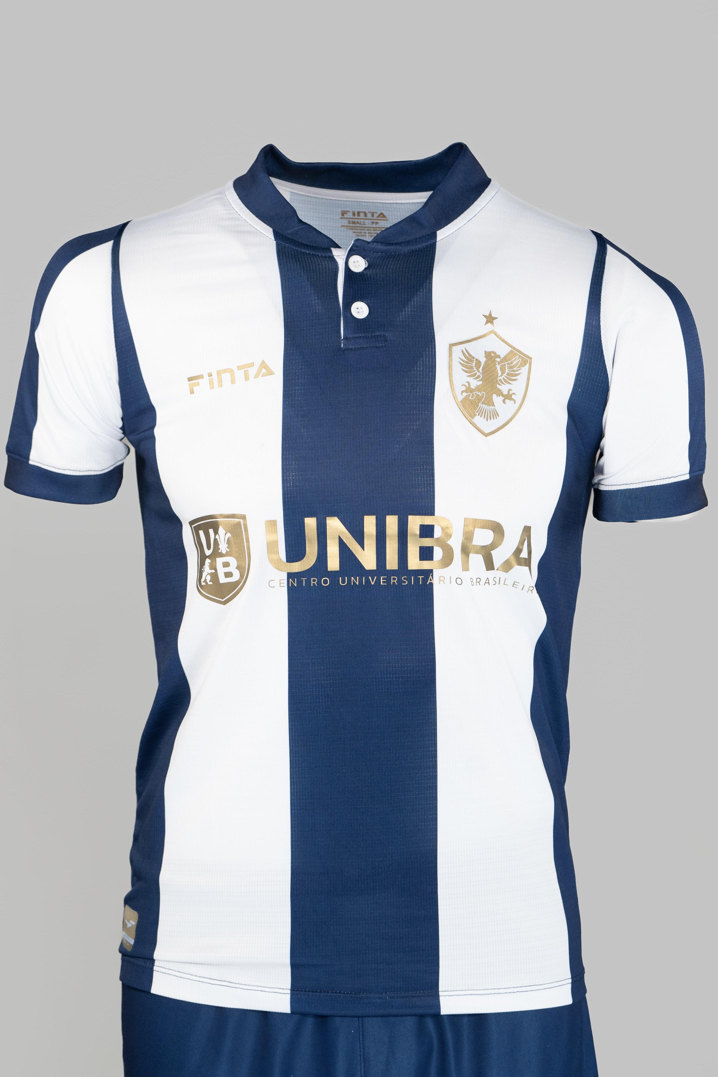 Camisa Retrô - Branca Com Listras Azuis Padrão - 2026 